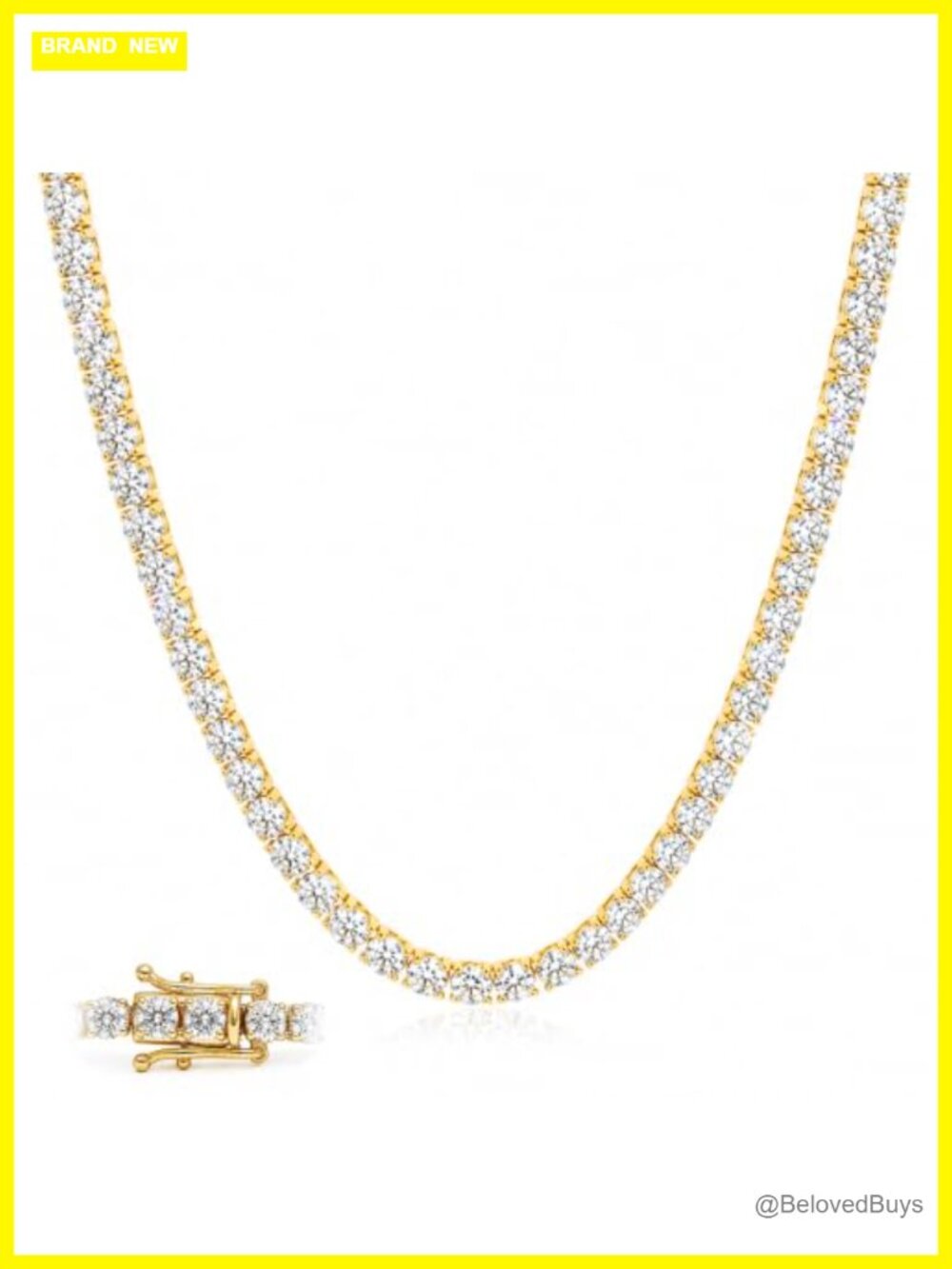Moissanite Tennis Necklace 925 Silver VVS1 D Color 18" Chain Gift